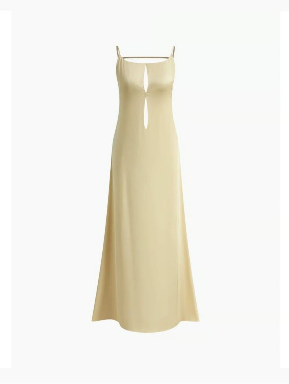 Commense Beige Satin Slip Jumpsuit